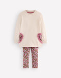 Fun Sweatshirt Tunic Set-Oatmeal Hearts