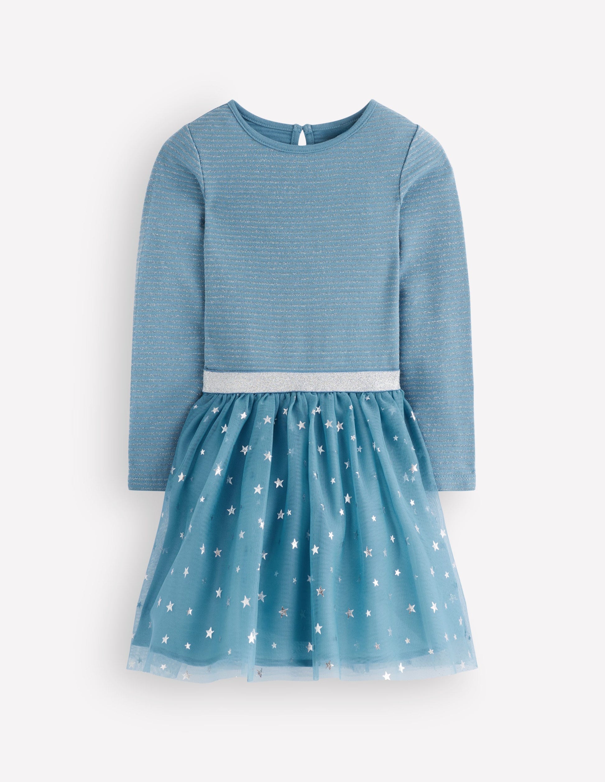 Twirly Tulle Mix Dress-Stormbolt Blue Confetti-1