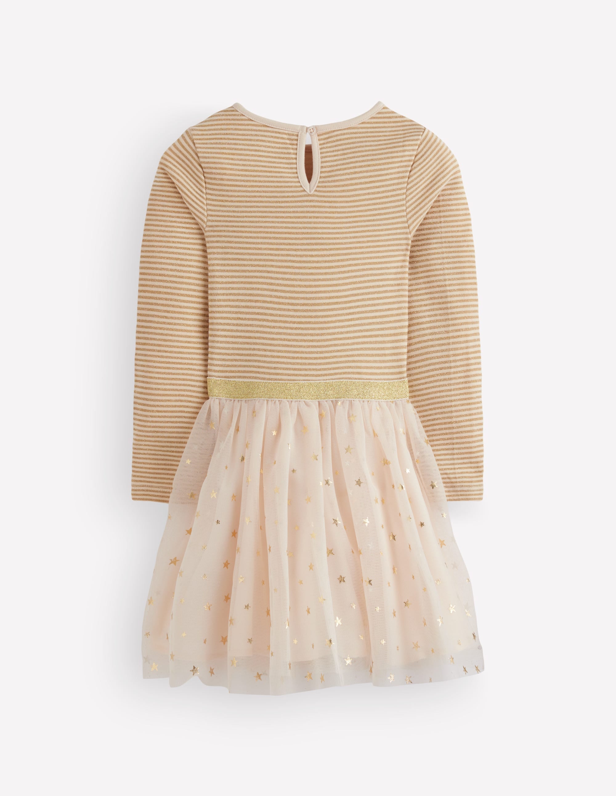 Twirly Tulle Mix Dress-Ivory/Gold - Image 2