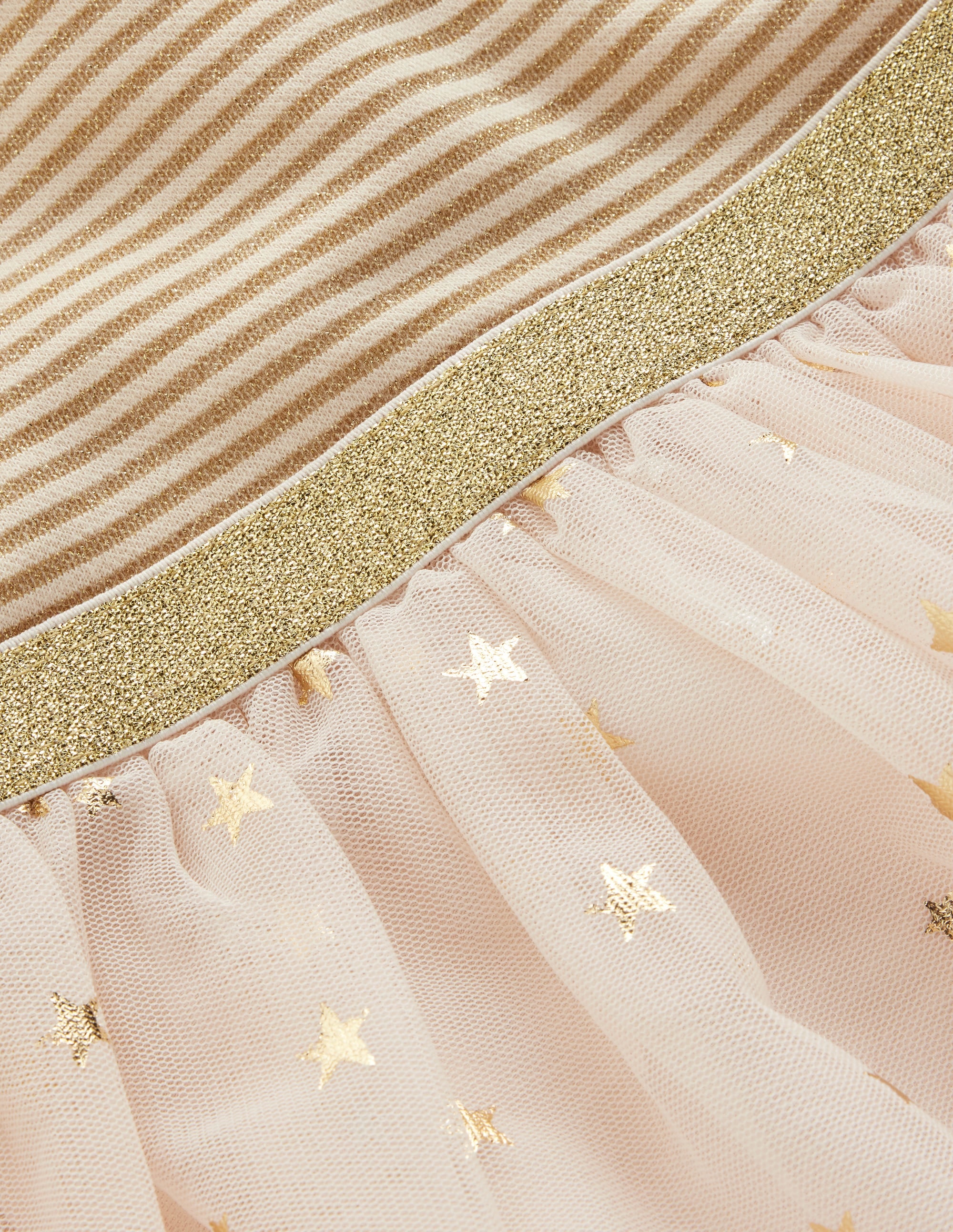 Twirly Tulle Mix Dress-Ivory/Gold - Image 3