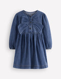 Noah Button-through Bow Dress-Mid Vintage
