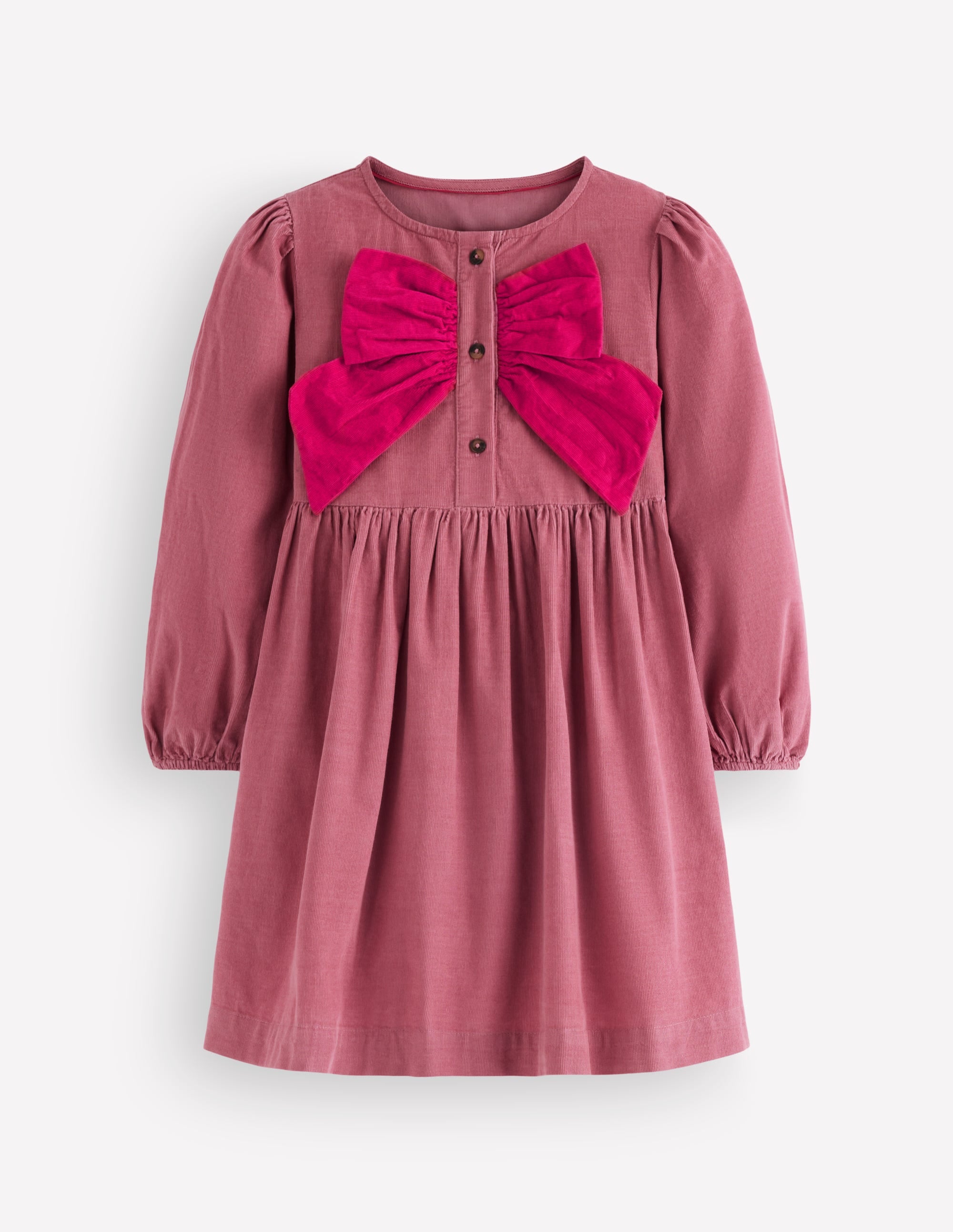 Noah Button-through Bow Dress-Pink Heather - Image 2