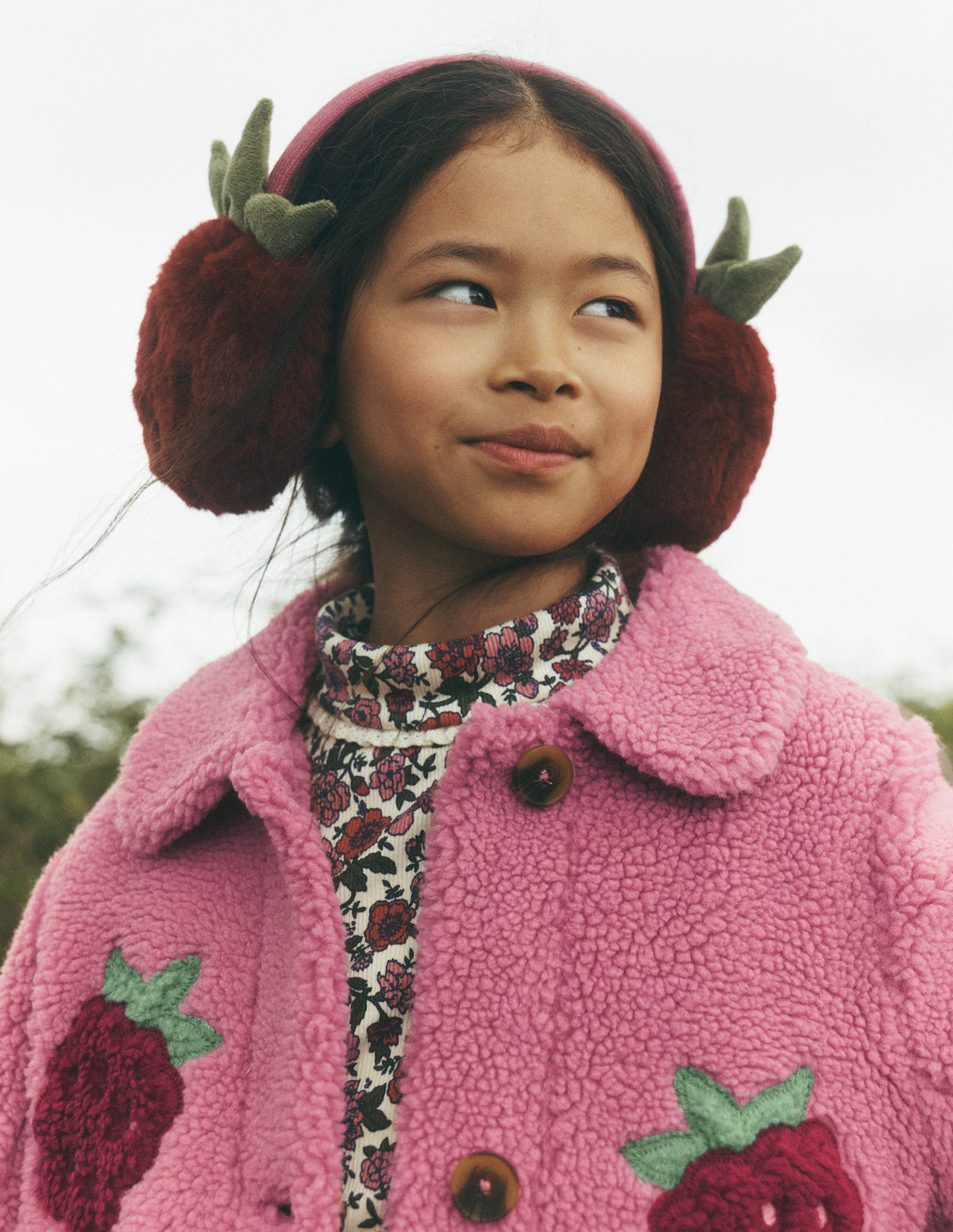 Borg Interest Jacket-Pink Raspberries-5