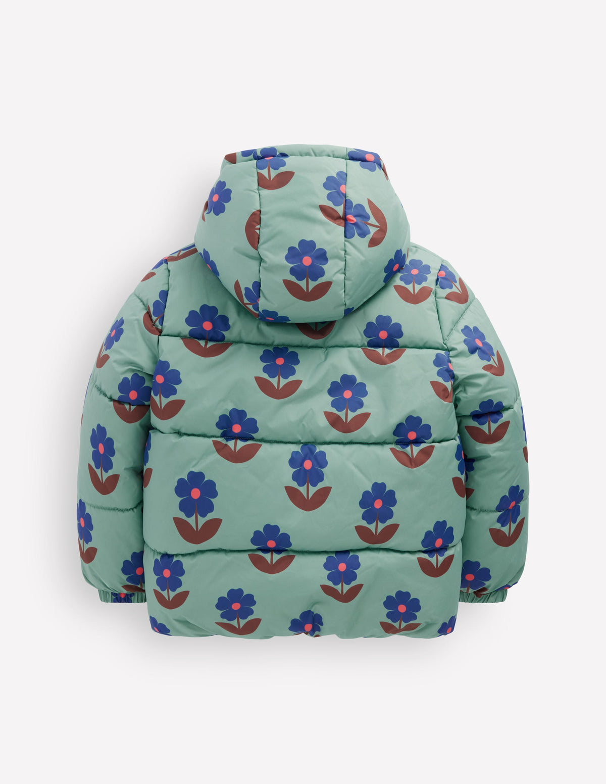 Fun Padded Coat-Oil Blue Flowers-2