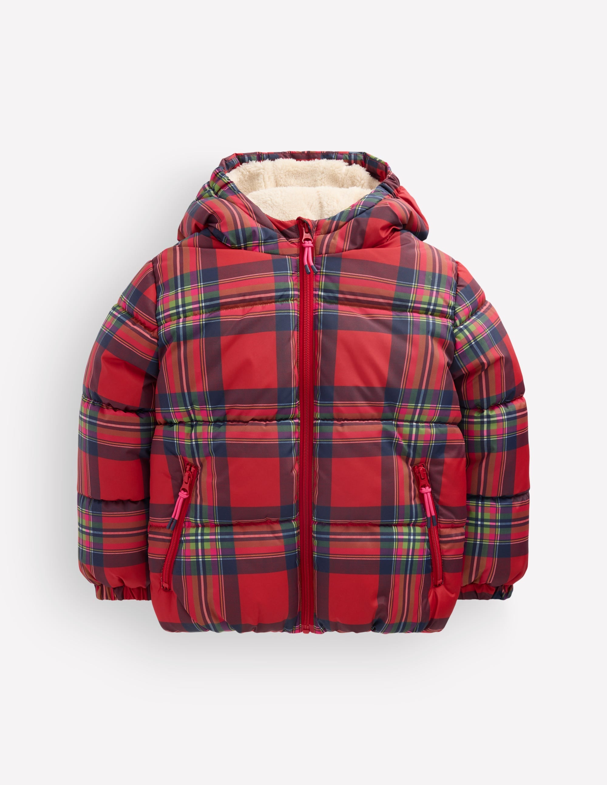 Fun Padded Coat-Red Check - Image 4