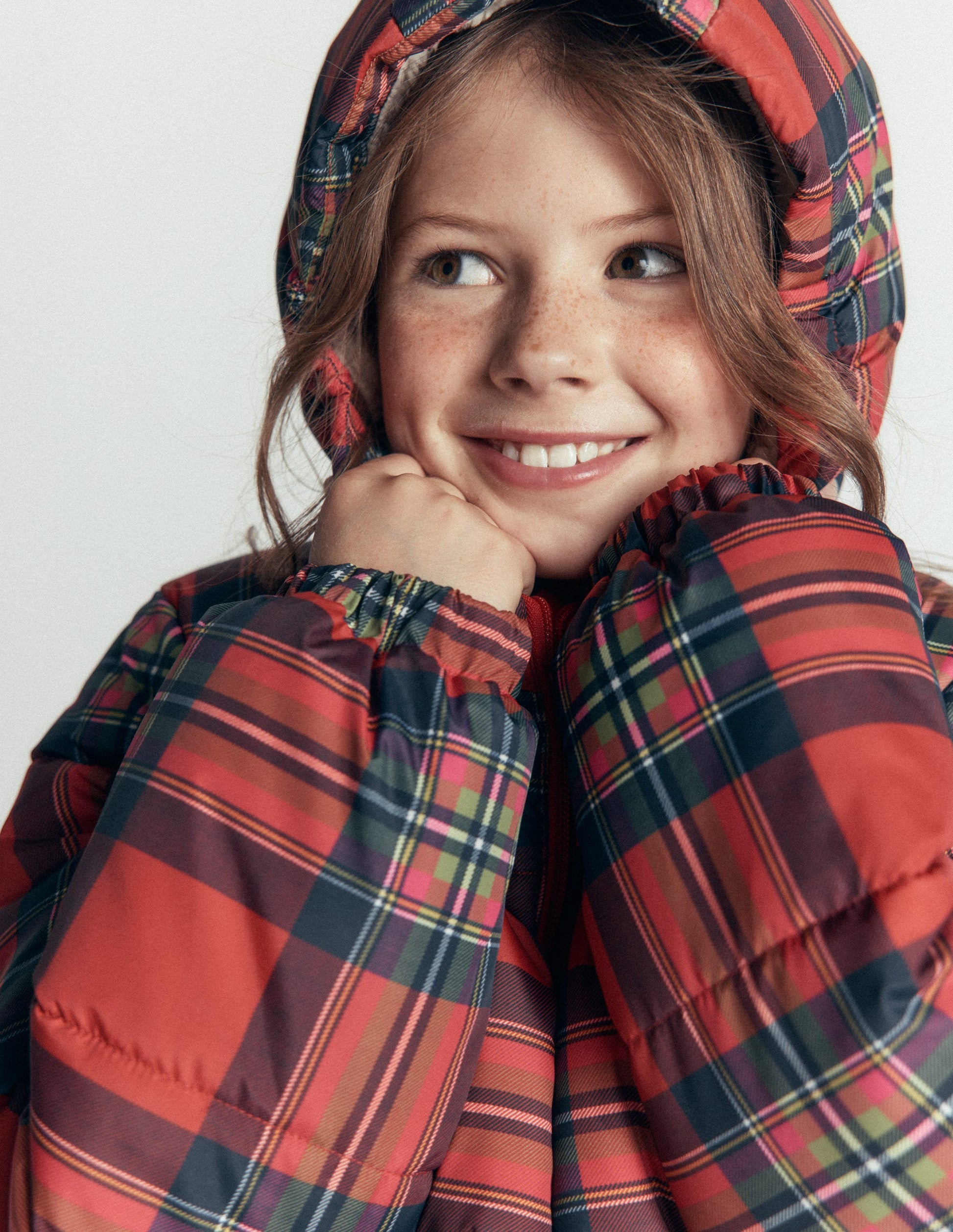 Fun Padded Coat-Red Check-3