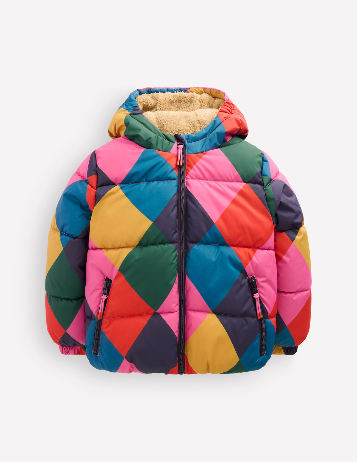 Fun Padded Coat-Multi Argyle - Image 2