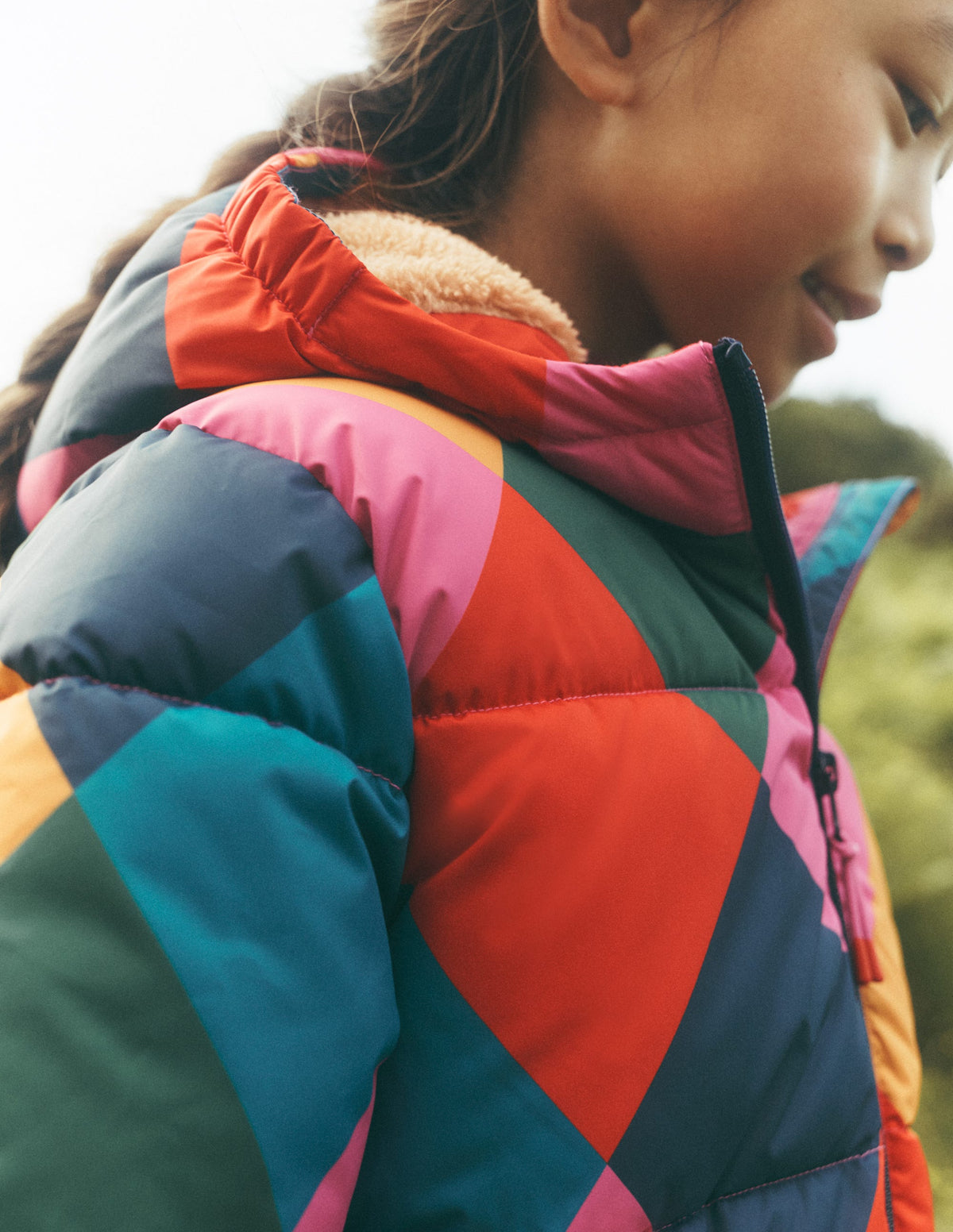 Fun Padded Coat-Multi Argyle - Image 1