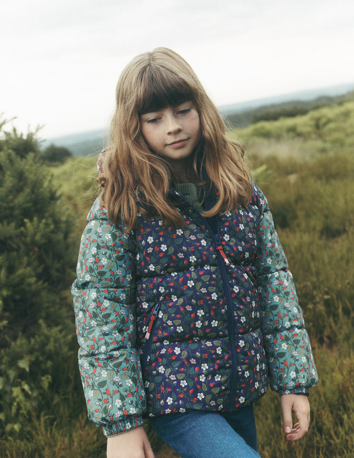 Fun Padded Coat-Hotch Potch Floral