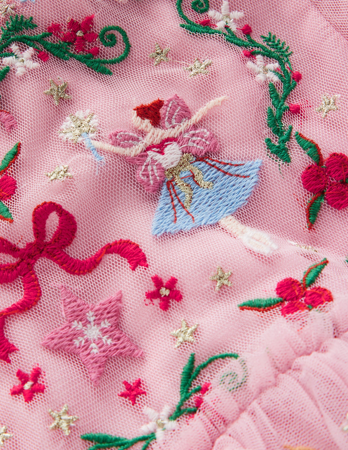 Embroidered Tulle Ruffle Dress-Zephyr-5