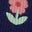 Ribbed Flared Leggings-Navy Spaced Flower