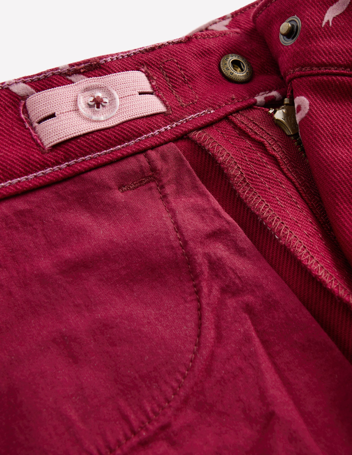 Wide Leg Jeans-Ruby Red Flock Bow - Image 4