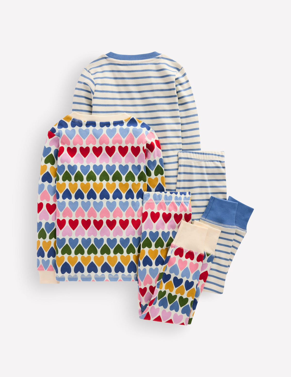 Twin Pack Snug Pyjamas-Multi Hearts-2
