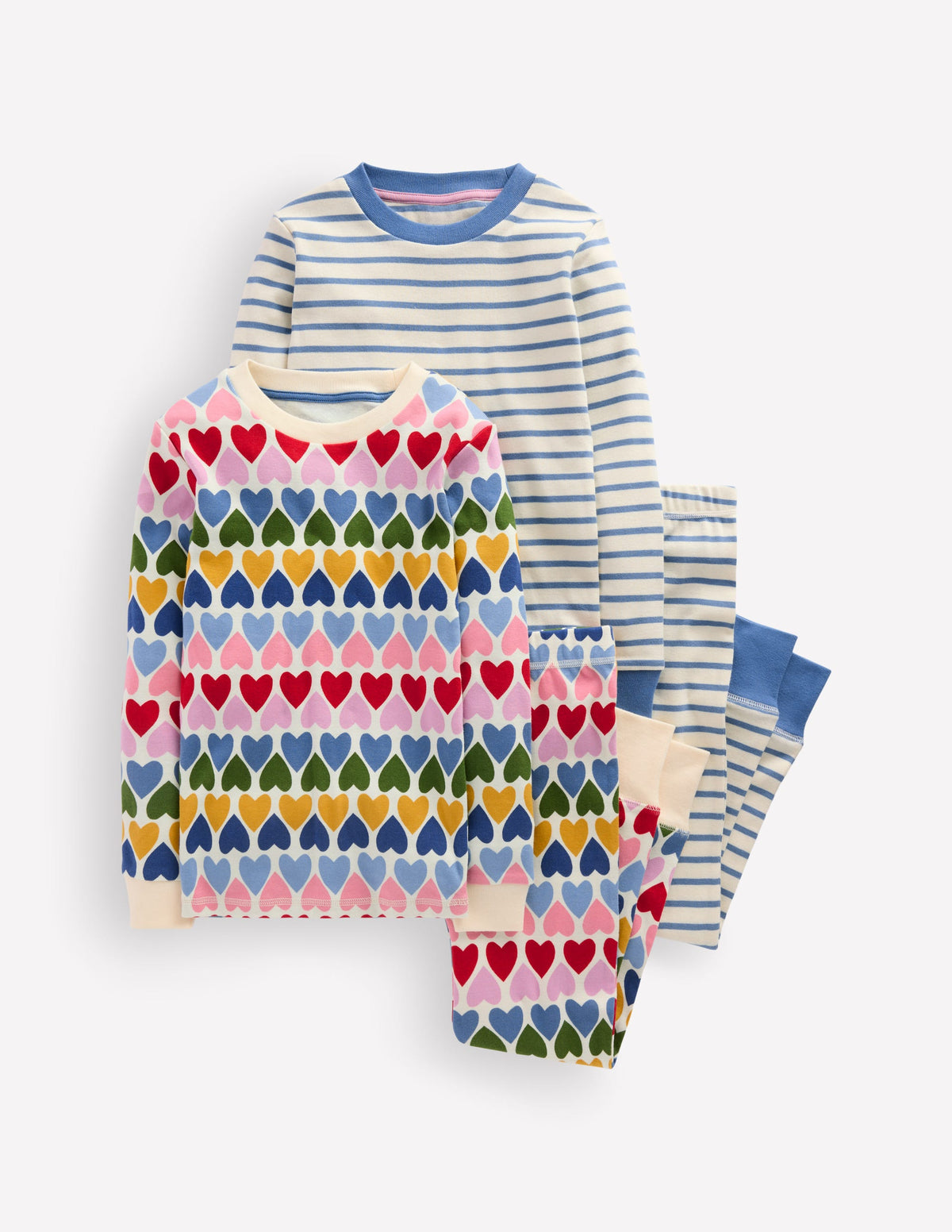 Twin Pack Snug Pyjamas-Multi Hearts-1