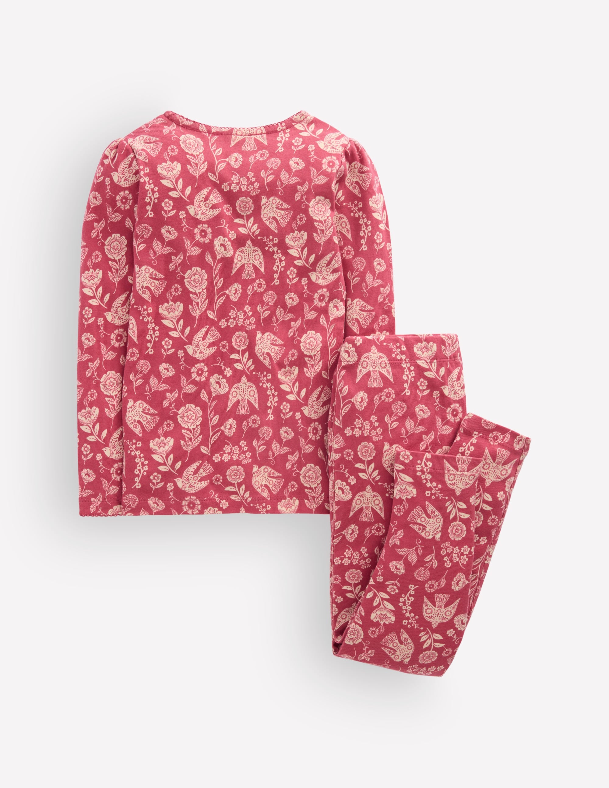 Snug Long John Pyjamas-Bird Floral - Image 2