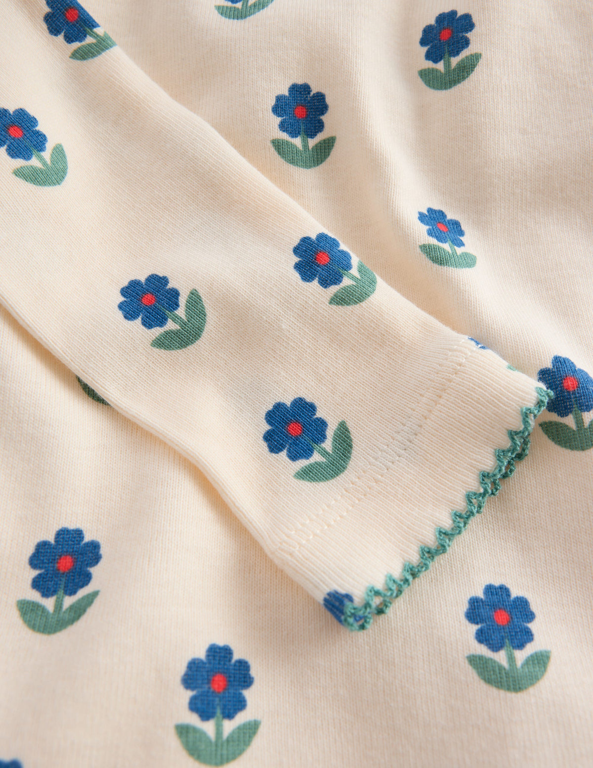 Snug Henley Pyjamas-Ivory Floral - Image 2