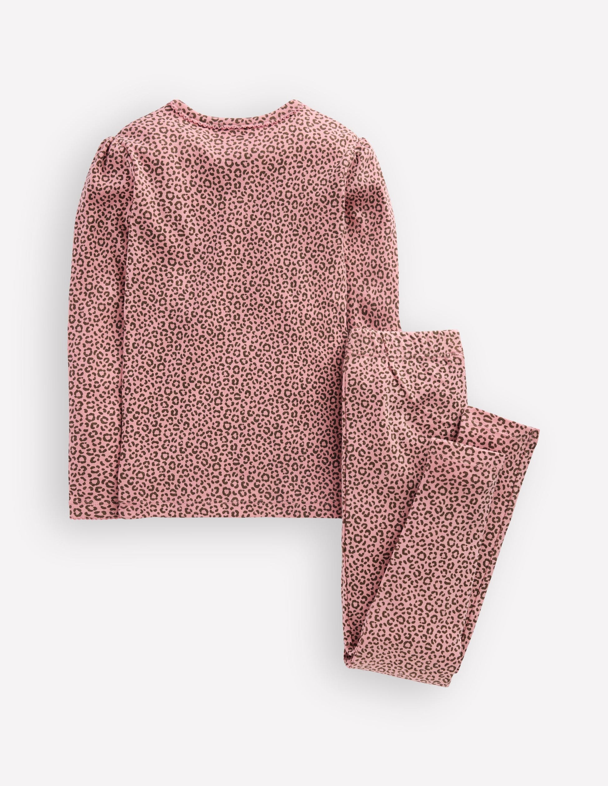 Snug Henley Pyjamas-Pink Leopard-2