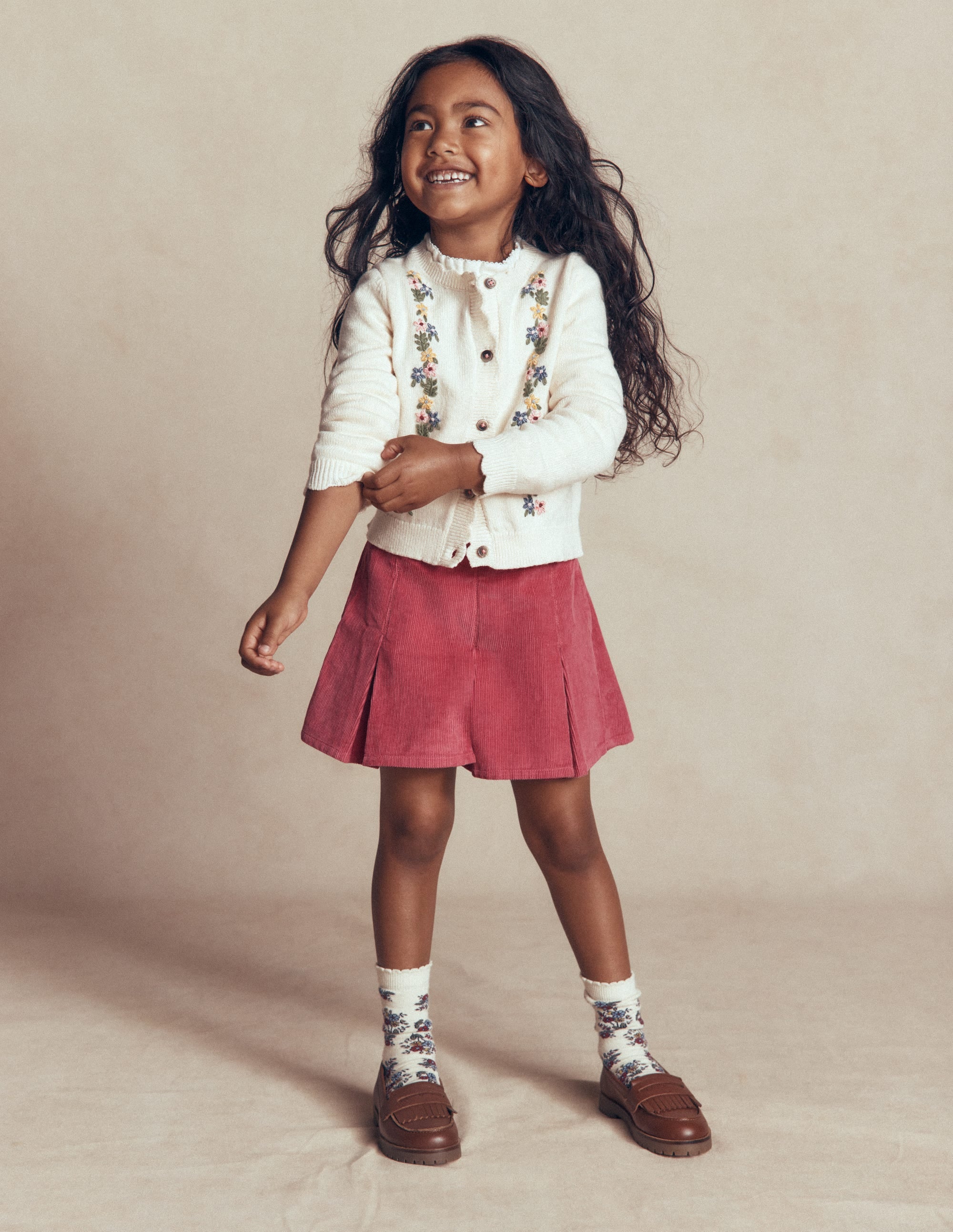 Pleated Skort-Winter Blush Cord - Image 1