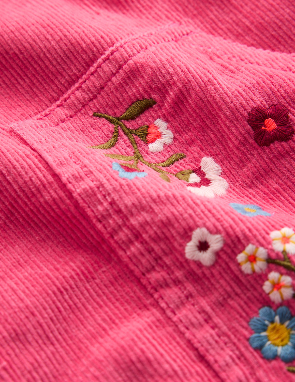 Adeline A-Line Dungaree Dress-Bright Rouge Floral Corduroy-3