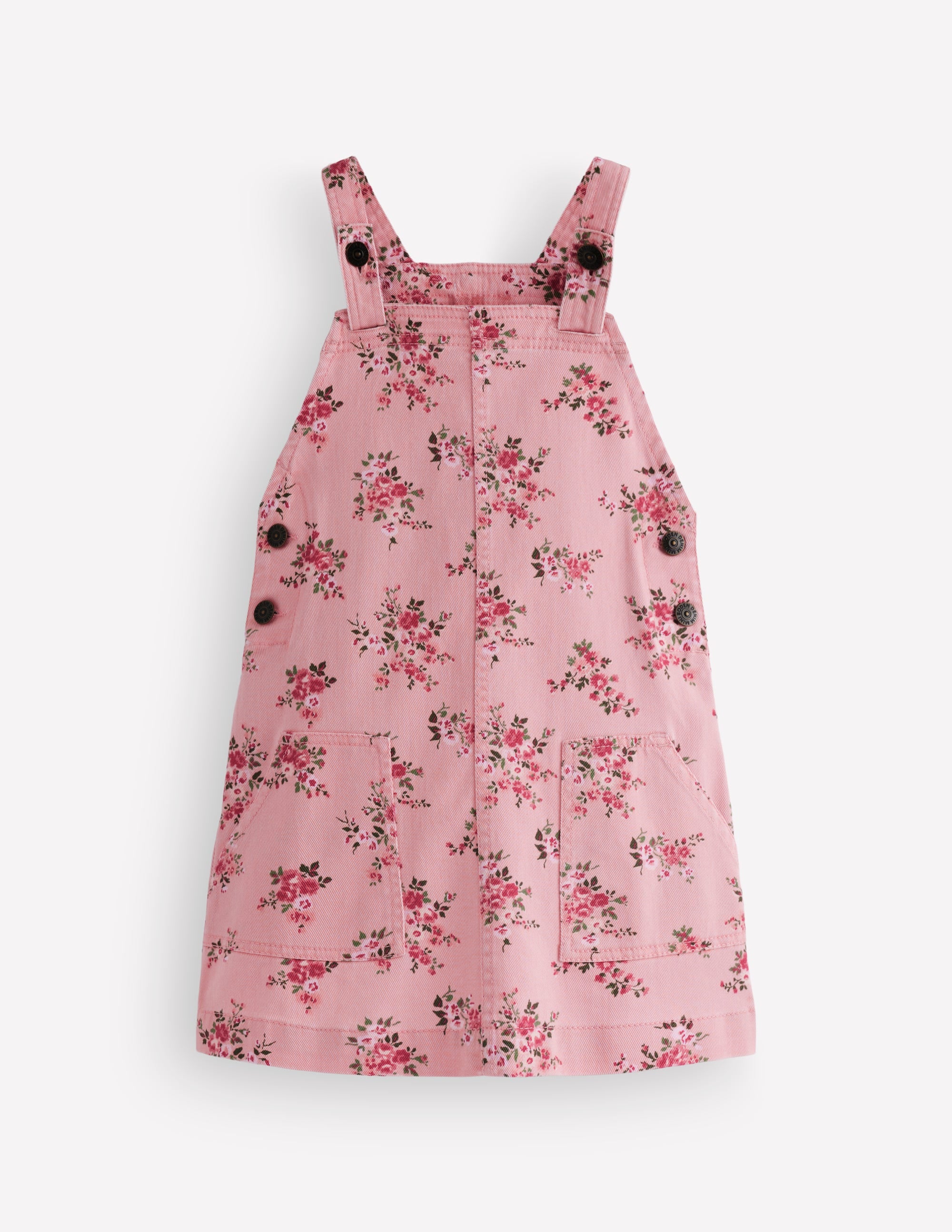 Adeline A-Line Dungaree Dress-Pink Quartz Twill Soft Rose - Image 1