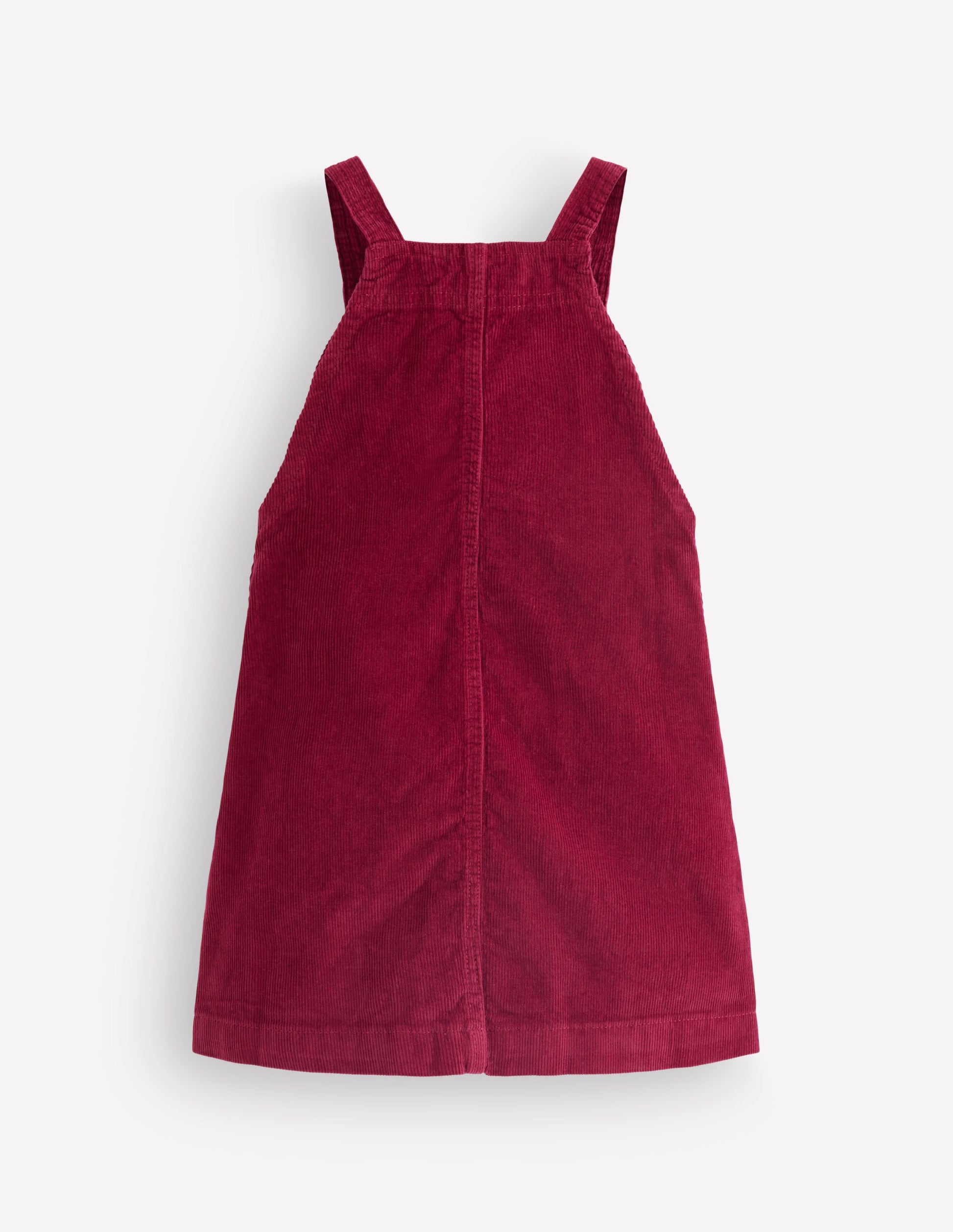 Adeline A-Line Dungaree Dress-Chestnut Red Cord-6