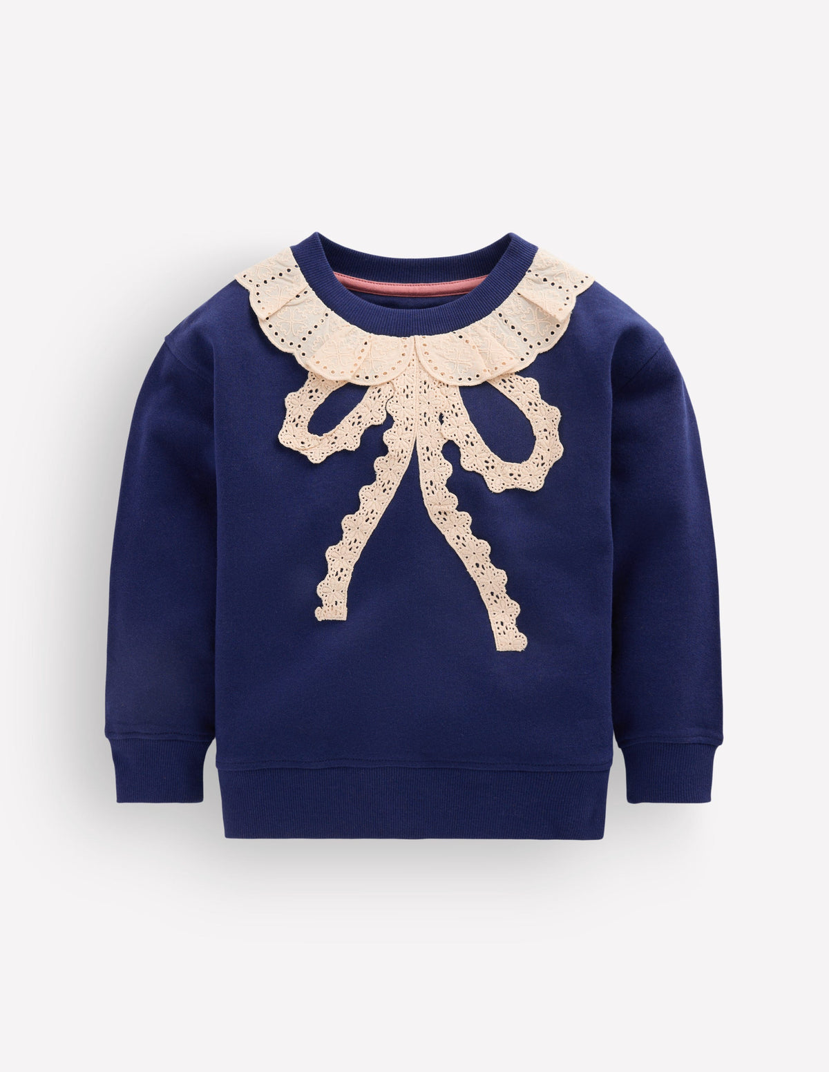 Bobbie Appliqué Sweatshirt-Navy Lace Bow - Image 1