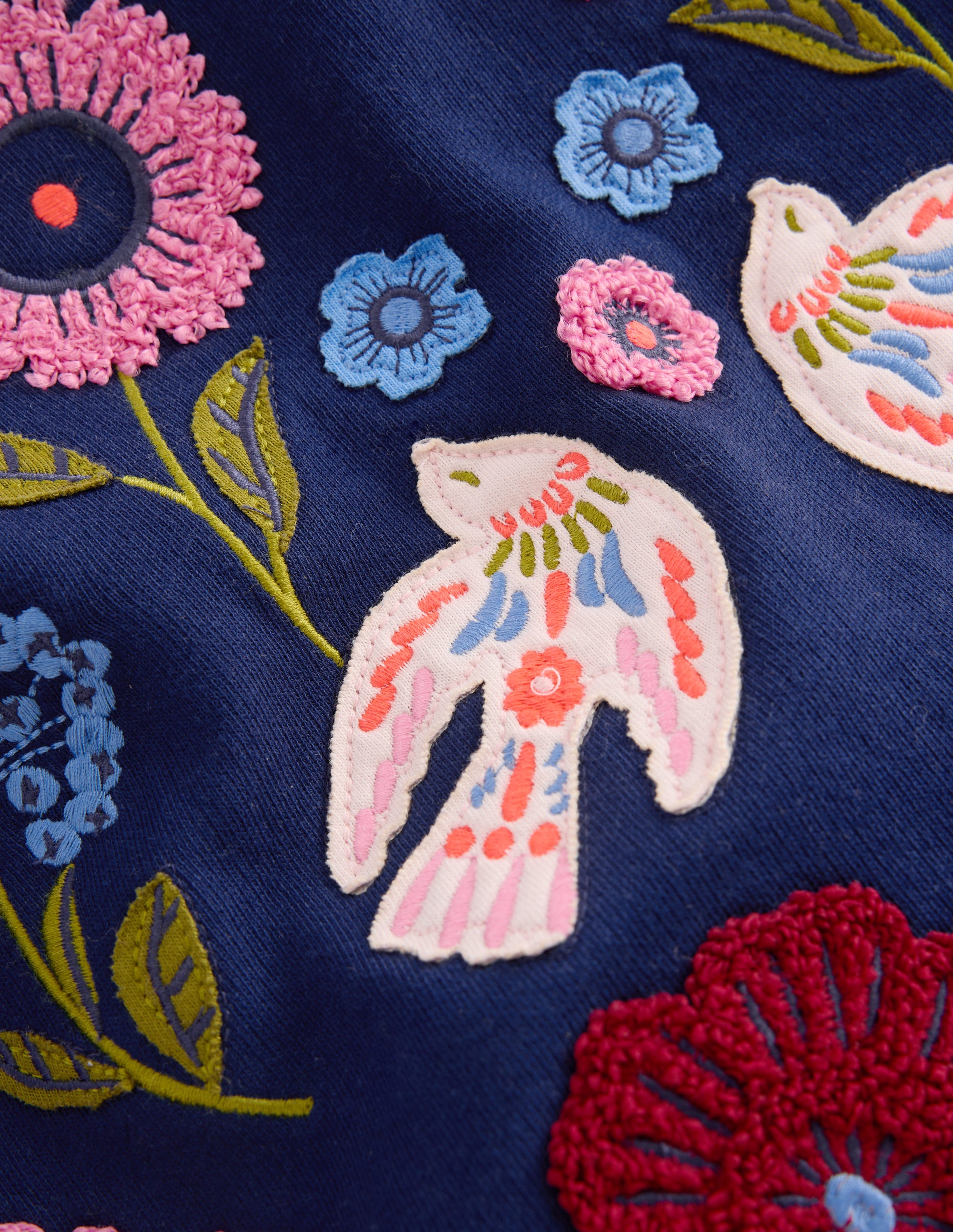 Bobbie Appliqué Sweatshirt-Navy Bird Placement - Image 4