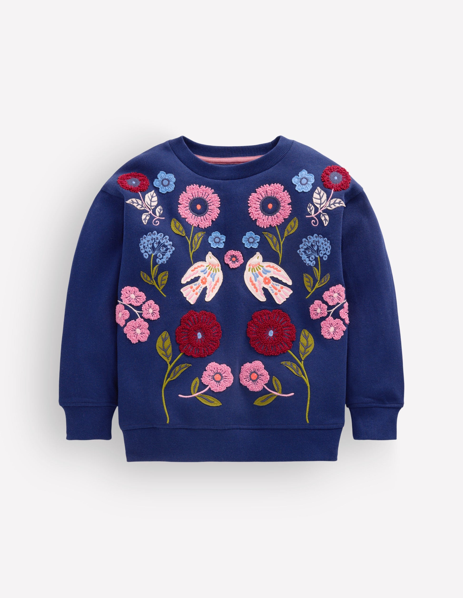 Bobbie Appliqué Sweatshirt-Navy Bird Placement-2