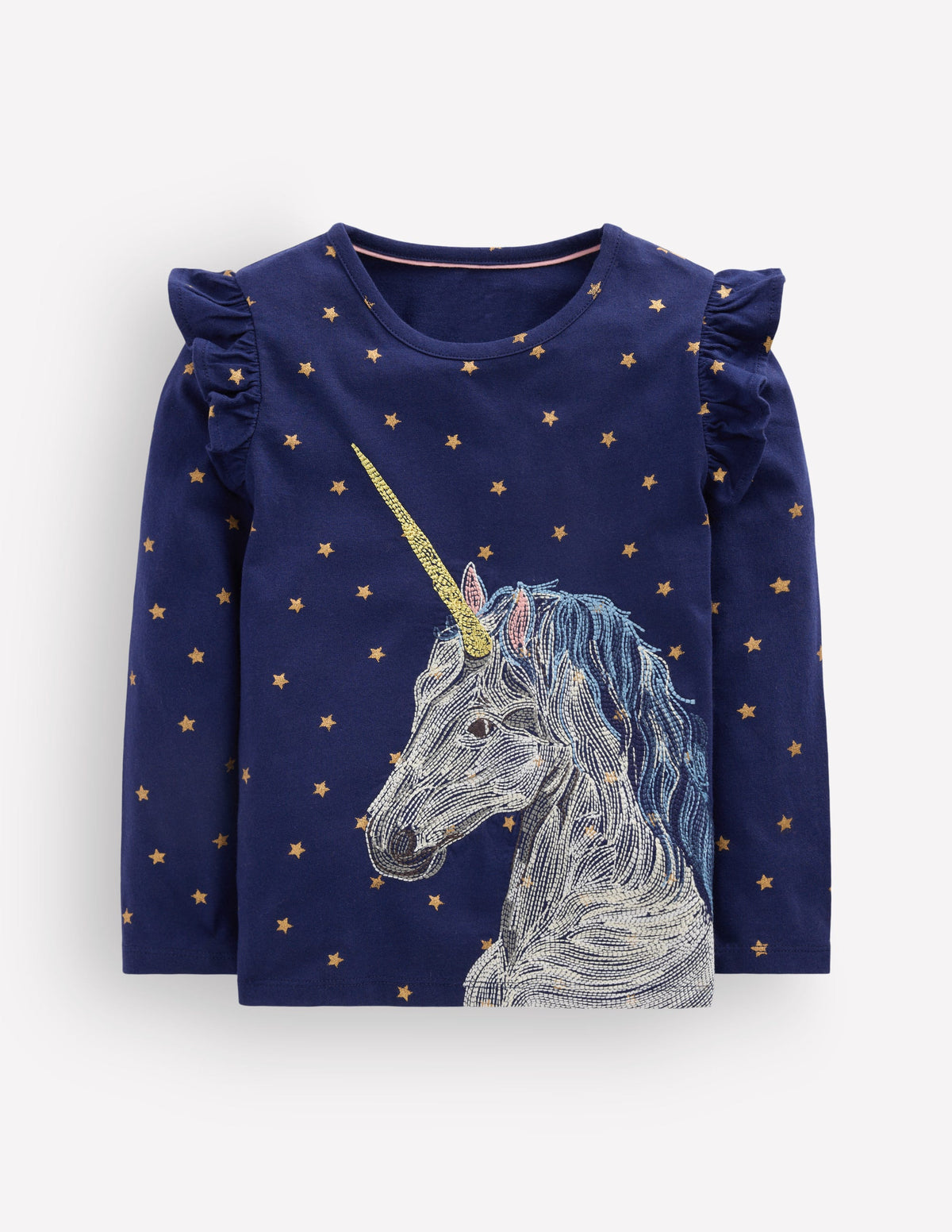 Long Sleeve Superstitch Tee-Navy Unicorn-1