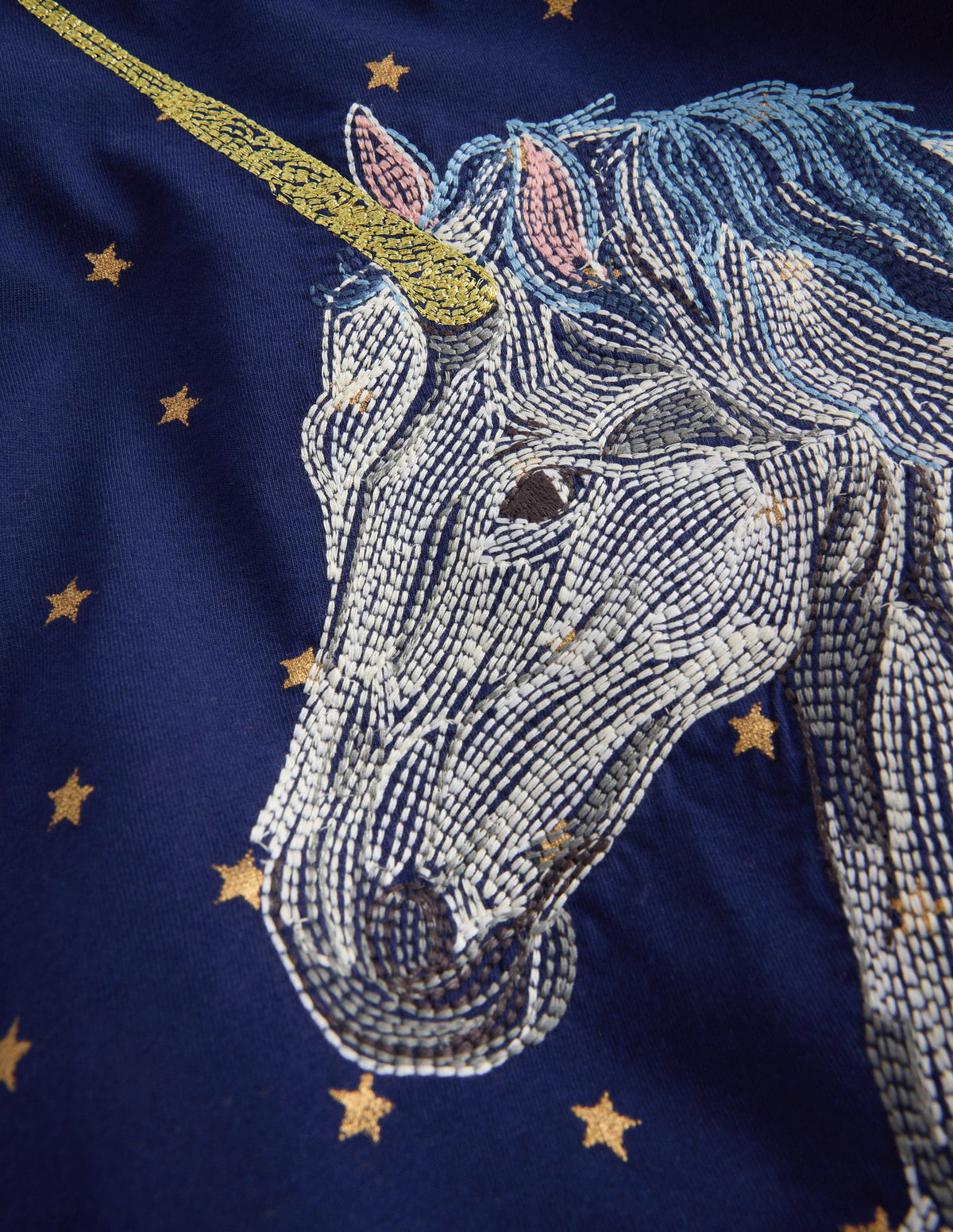 Long Sleeve Superstitch Tee-Navy Unicorn - Image 3