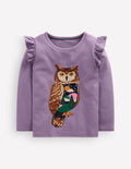Long Sleeve Superstitch Tee-Nocturnal Purple Owl