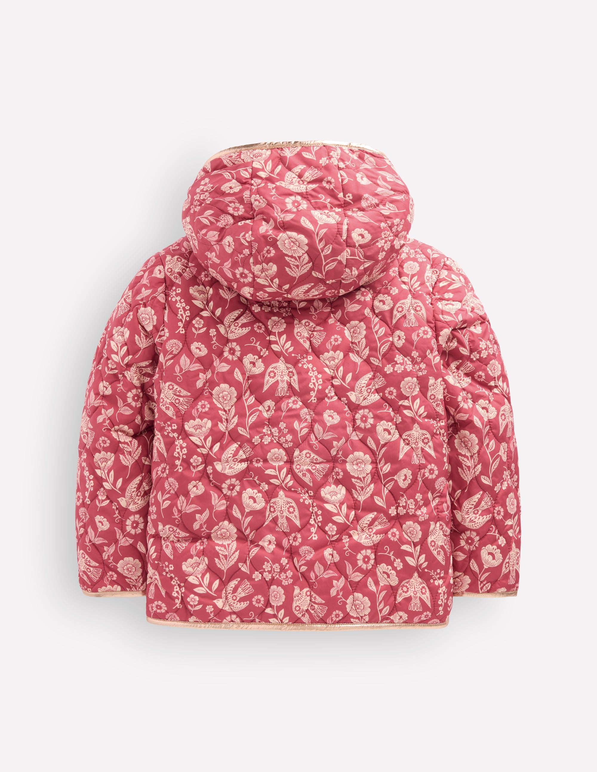 Borg Padded Jacket-Winter Blush Floral Bird - Image 2