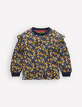 Pretty Frill Sweatshirt-Navy Floral