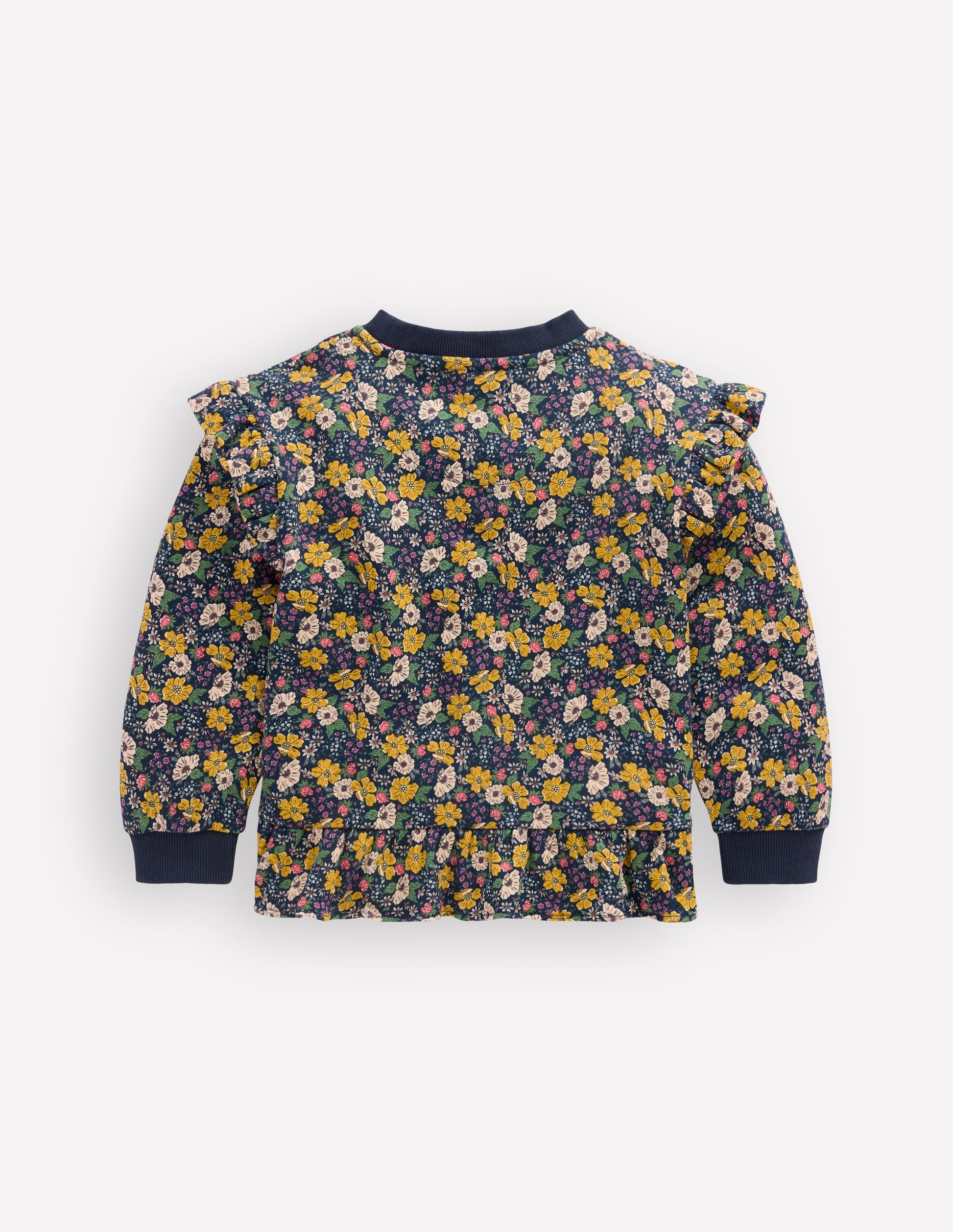 Pretty Frill Sweatshirt-Navy Floral-2