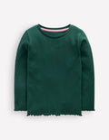 Ribbed Long Sleeve T-Shirt-Sea Moss Blue