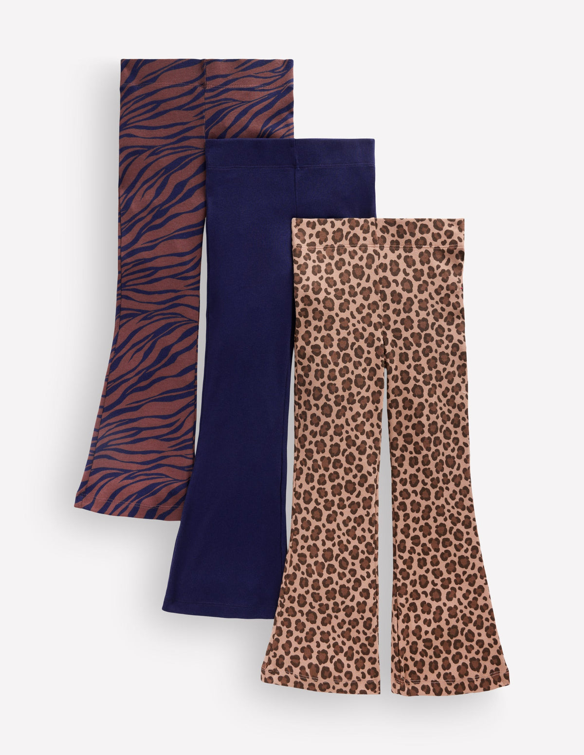3-Pack Ribbed Flared Leggings-Multi Animal-1