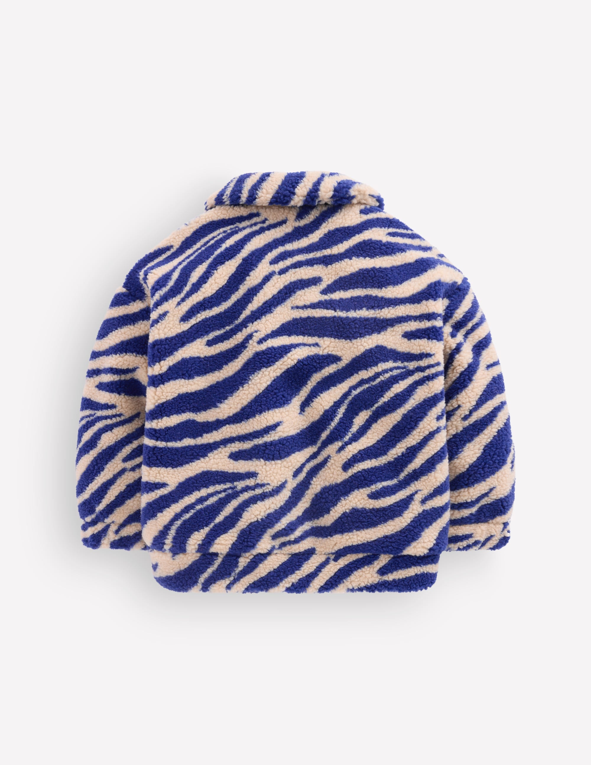 Collared Borg Jacket-Zebra Borg and Navy - Image 4