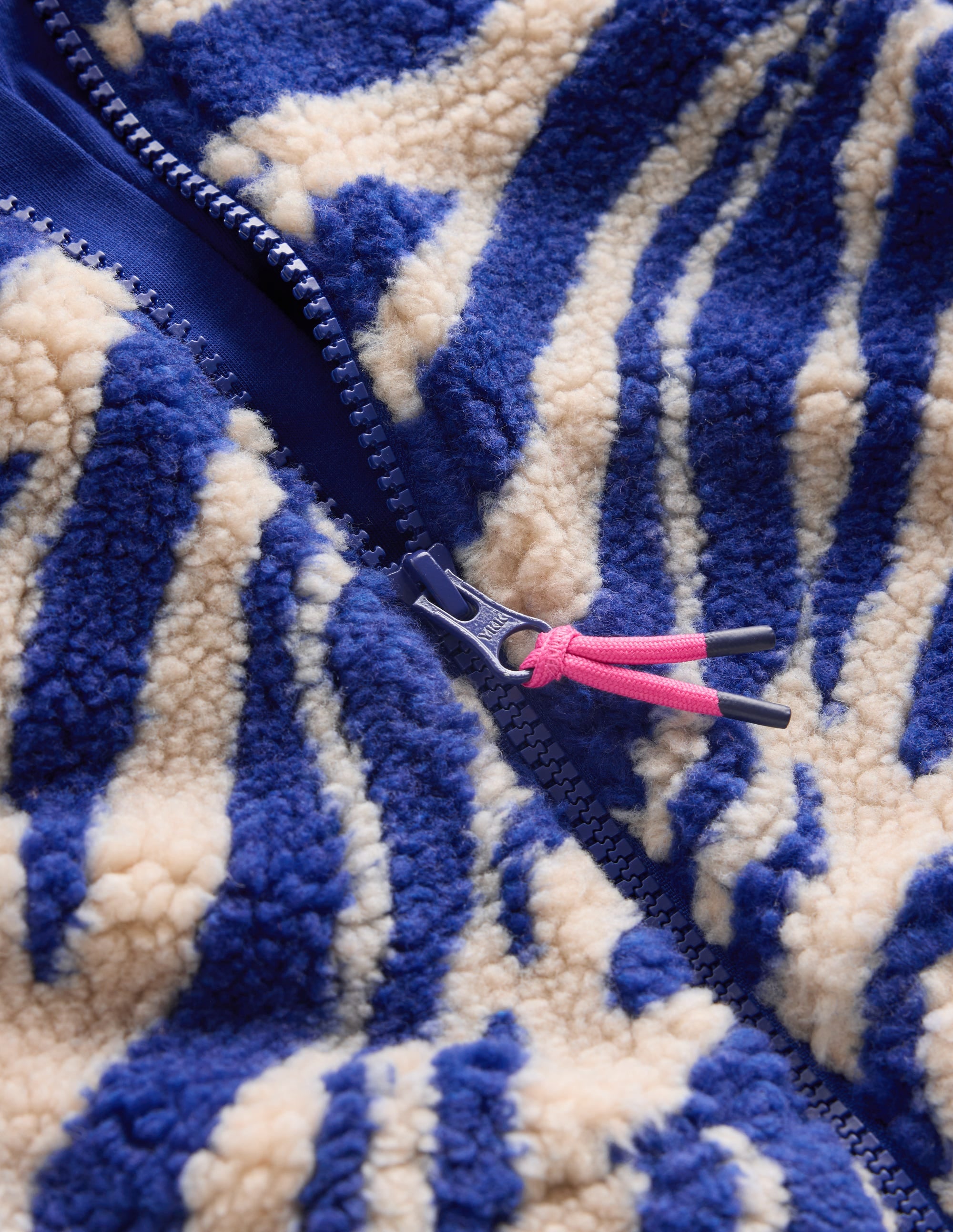 Collared Borg Jacket-Zebra Borg and Navy - Image 5
