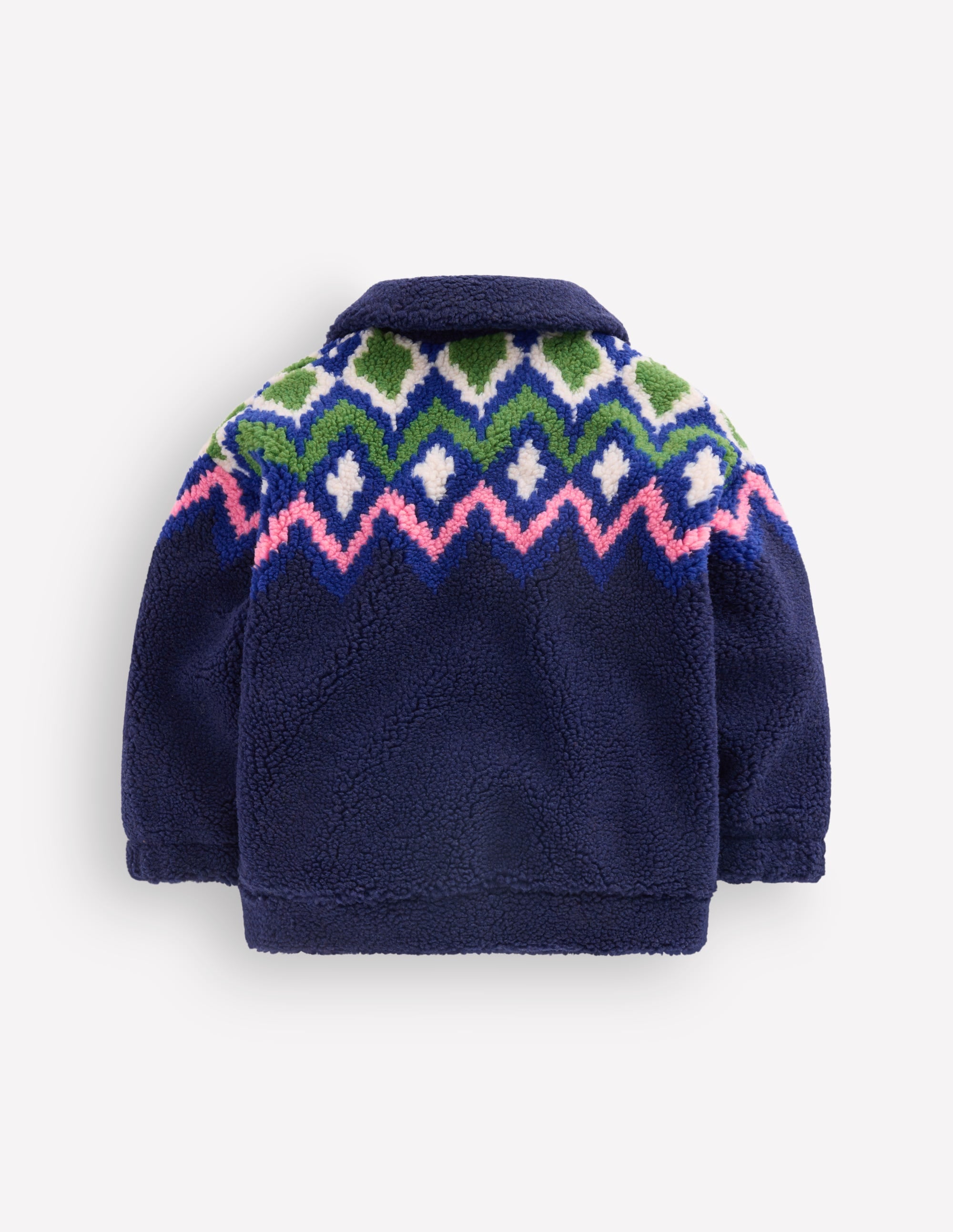 Collared Borg Jacket-Navy Fair isle - Image 4