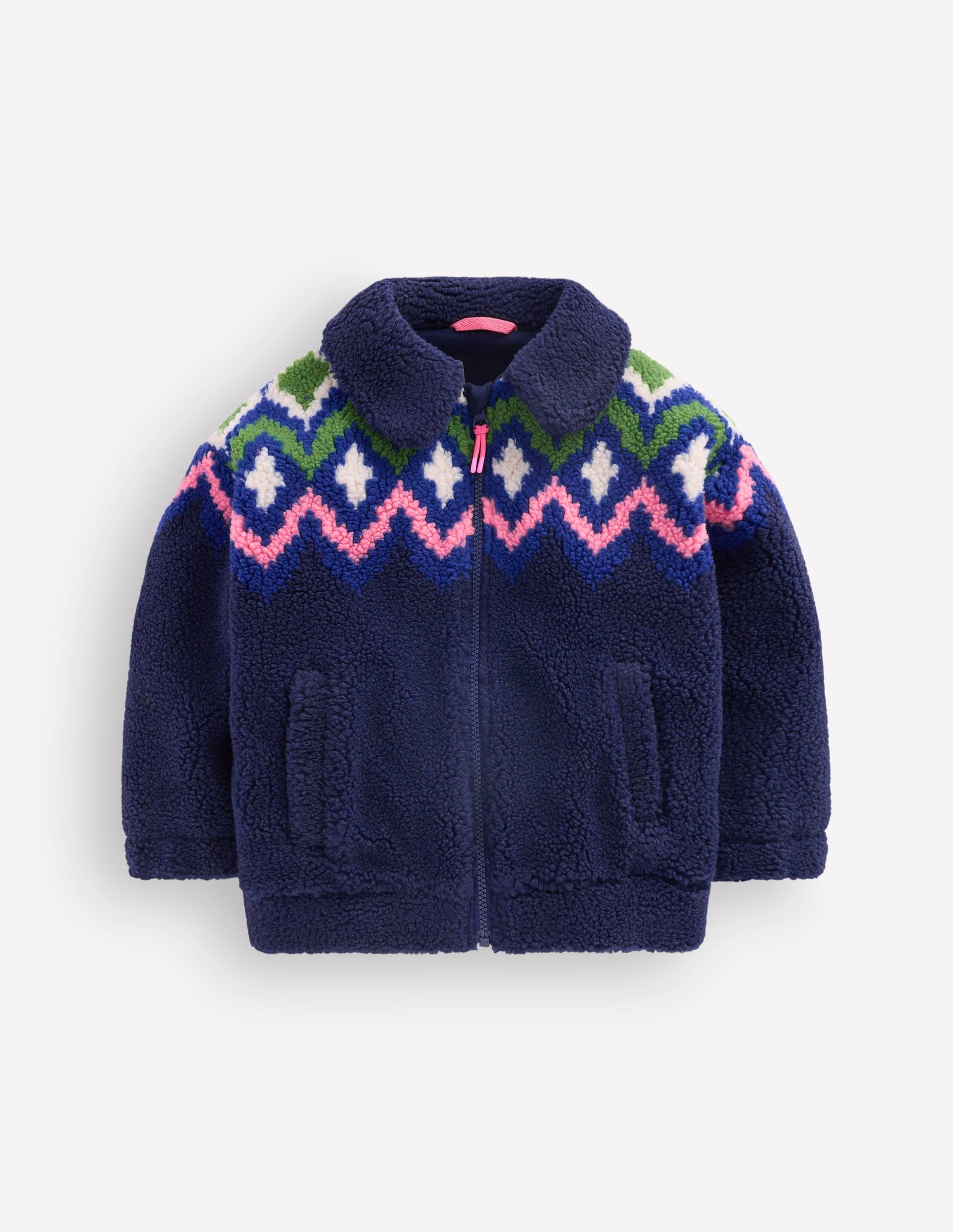 Collared Borg Jacket-Navy Fair isle-3