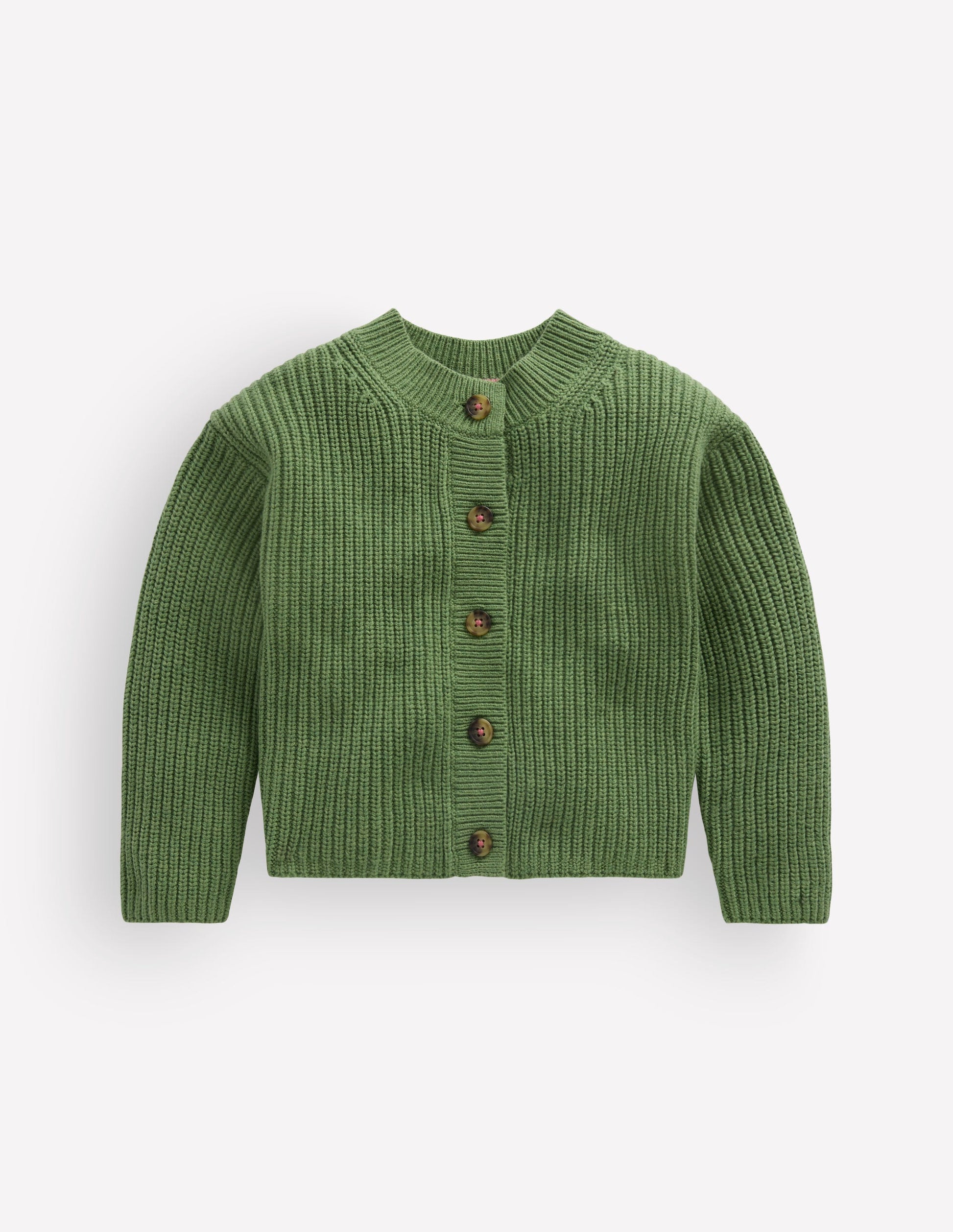 Chunky Everyday Cardigan-Soft Green Marl-2