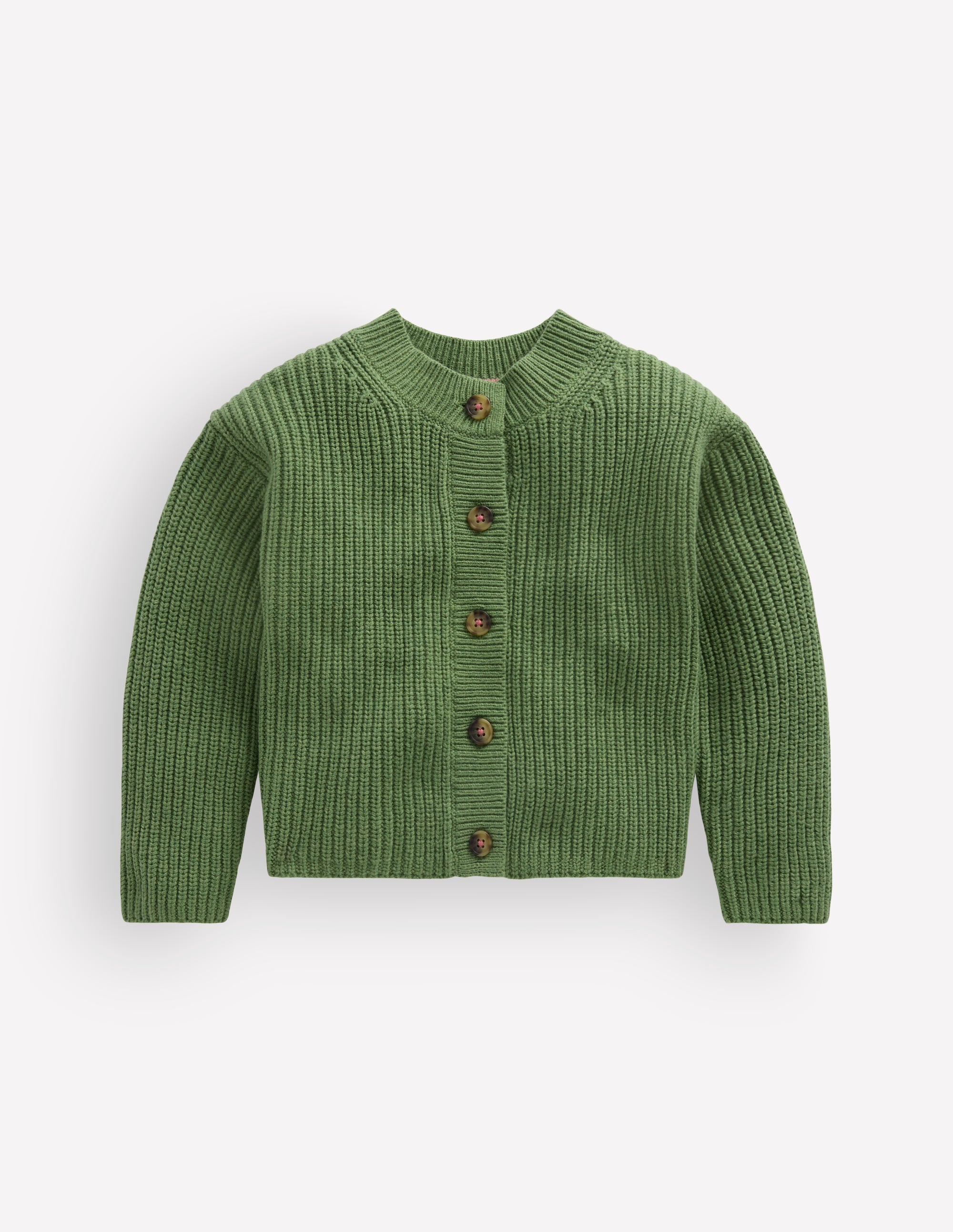Chunky Everyday Cardigan-Soft Green Marl - Image 2