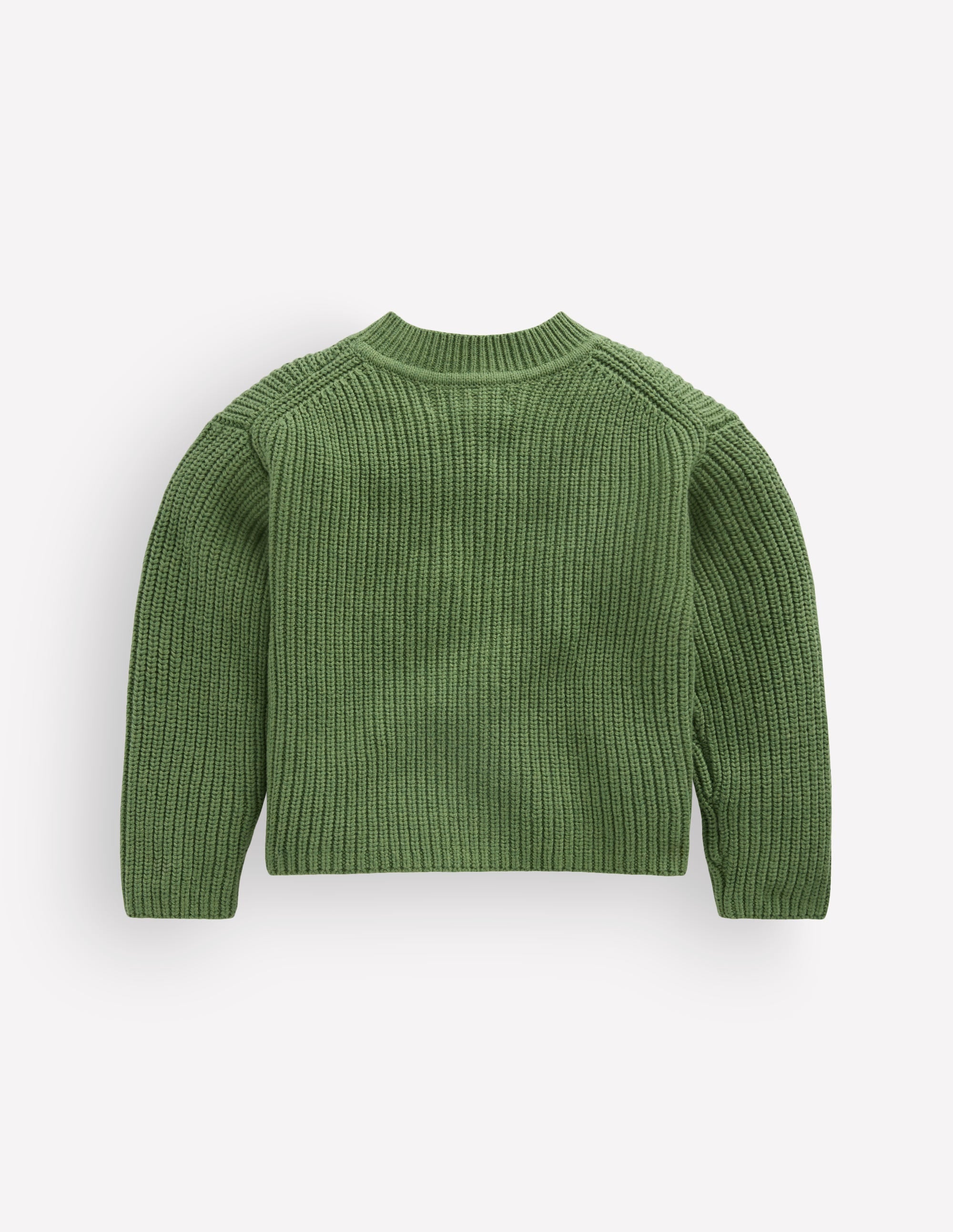 Chunky Everyday Cardigan-Soft Green Marl - Image 3