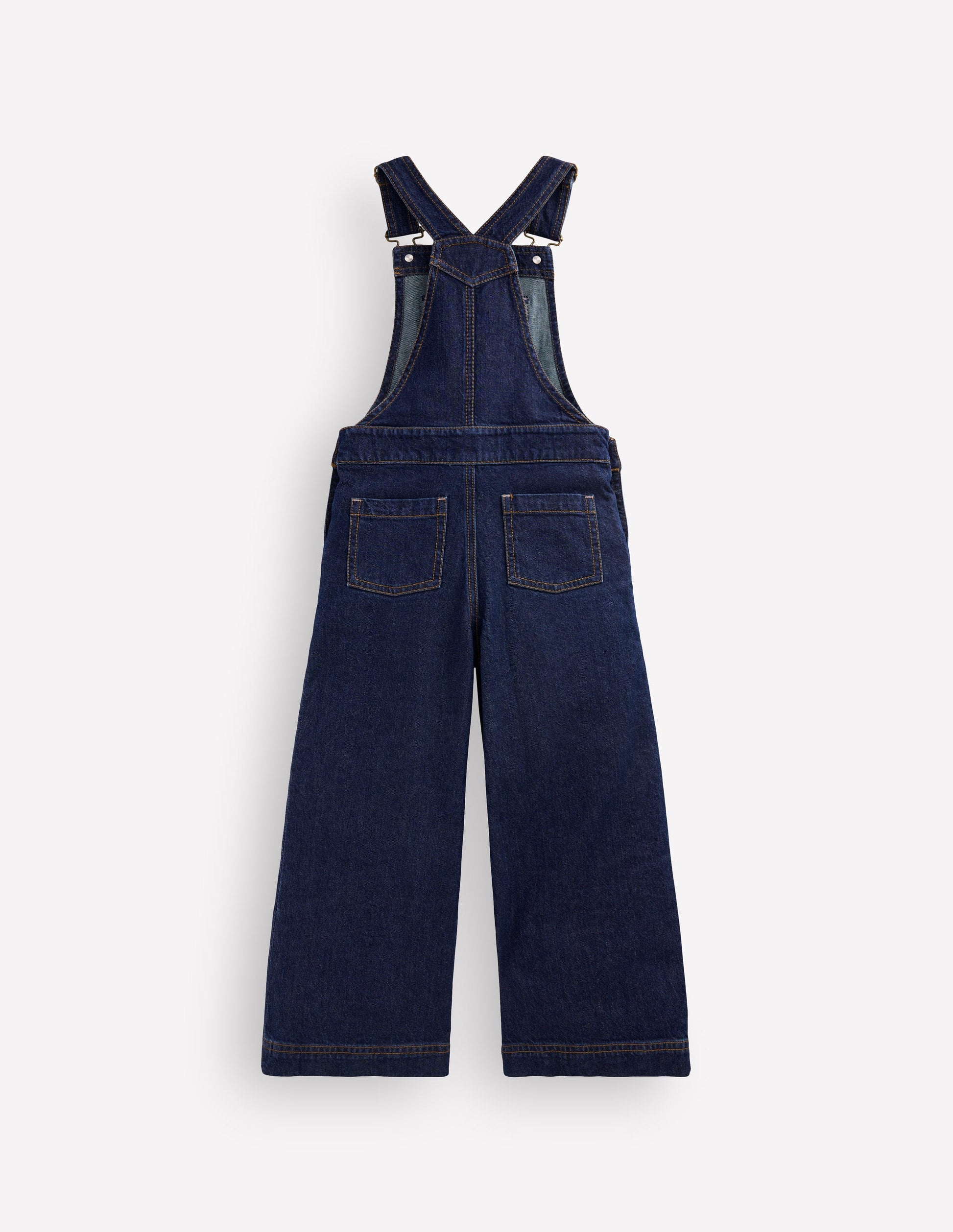 Wide Leg Dungarees-Dark Wash Denim-2