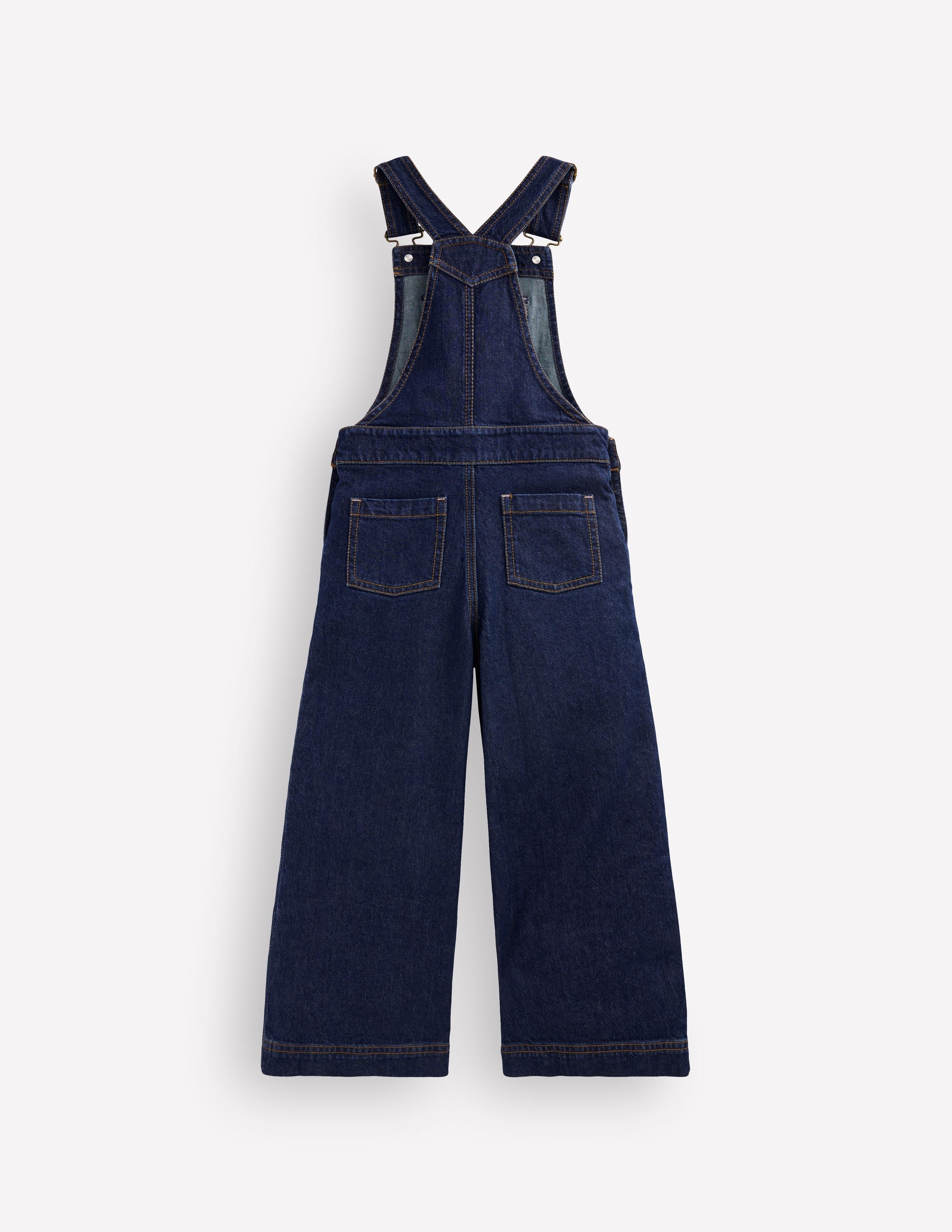 Wide Leg Dungarees-Dark Wash Denim - Image 2