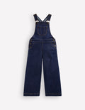 Wide Leg Dungarees-Dark Wash Denim