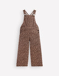 Wide Leg Dungarees-Brown Leopard
