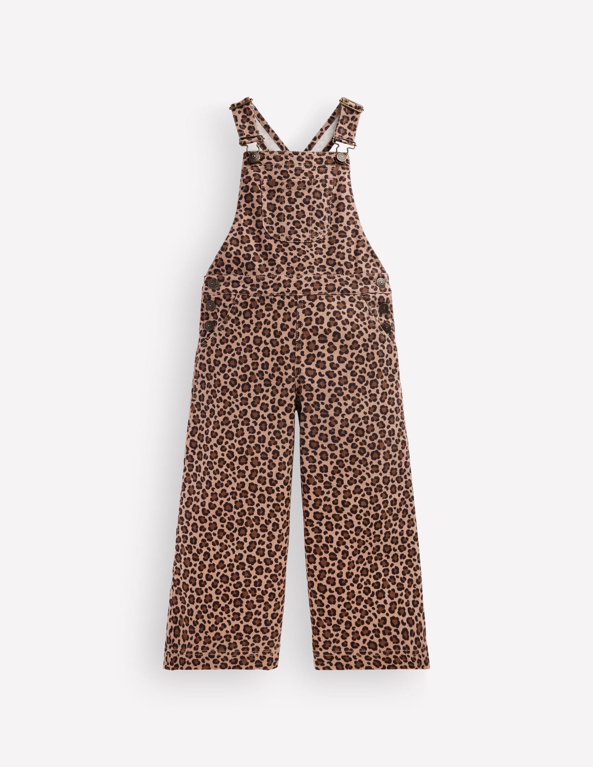 Wide Leg Dungarees-Brown Leopard-1