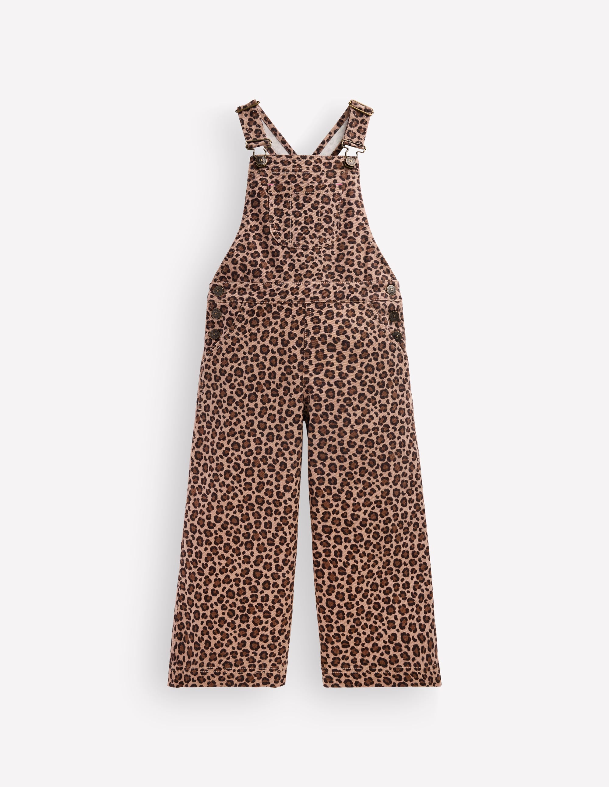 Wide Leg Dungarees-Brown Leopard - Image 1
