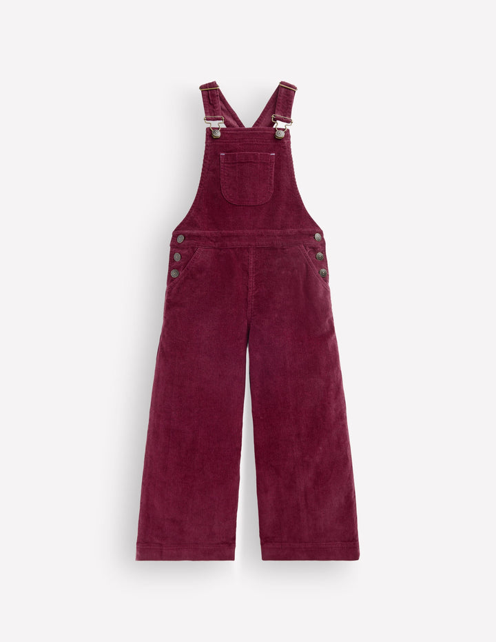 Wide Leg Dungarees-Deep Wisteria Cord